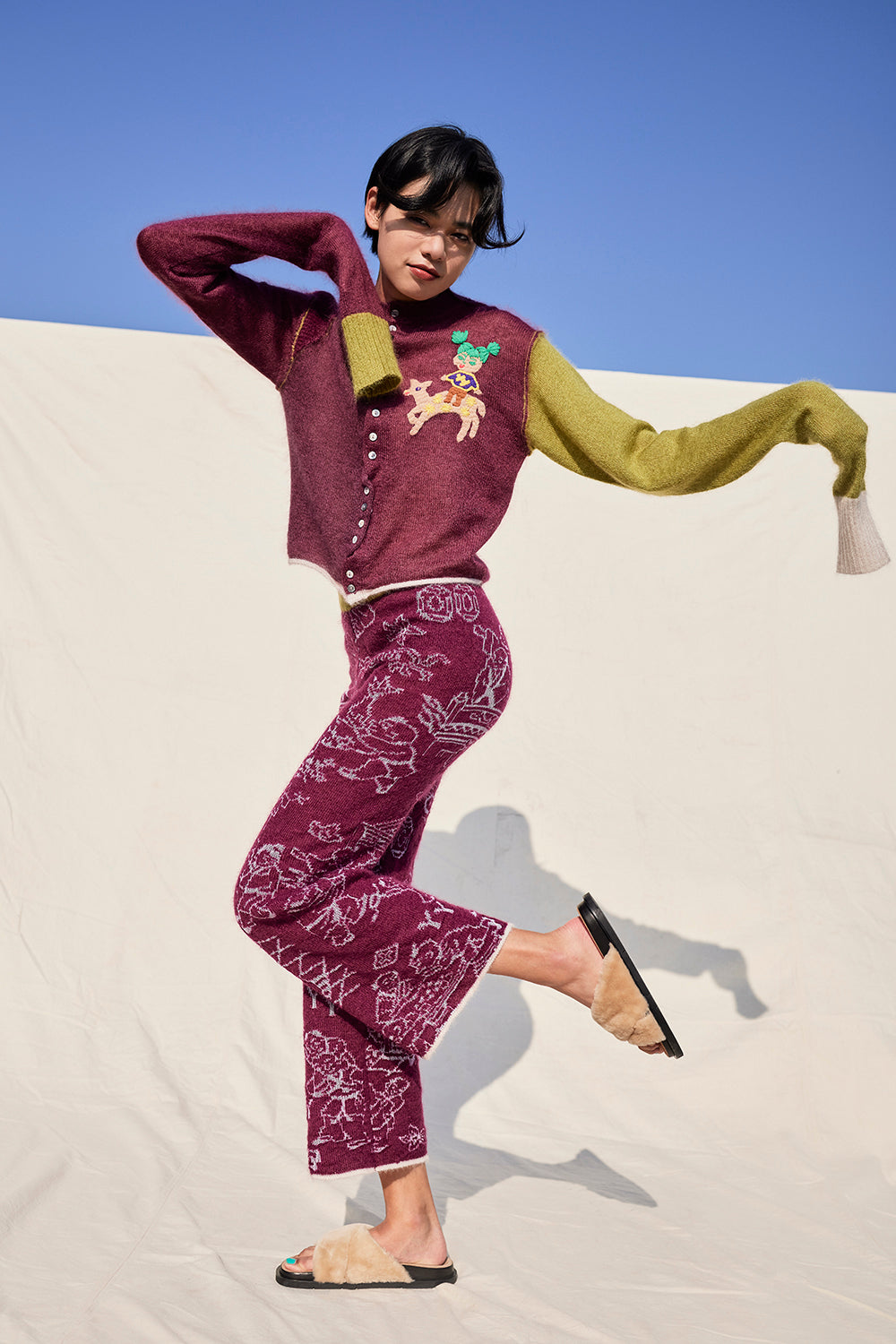 ④新品YANYAN MOMO LAZA PANT IN GRAPE MOHAIR ④新品YANYAN MOMO LAZA PANT IN GRAPE MOHAIR