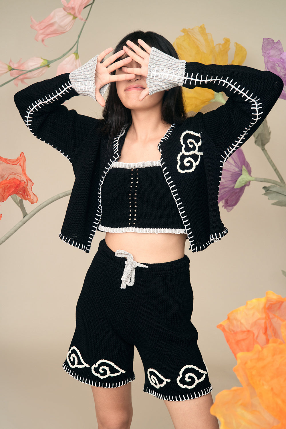 【YANYAN/ヤンヤン】RAINCLOUD EASY WAISTCOAT Raincloud Cardigan