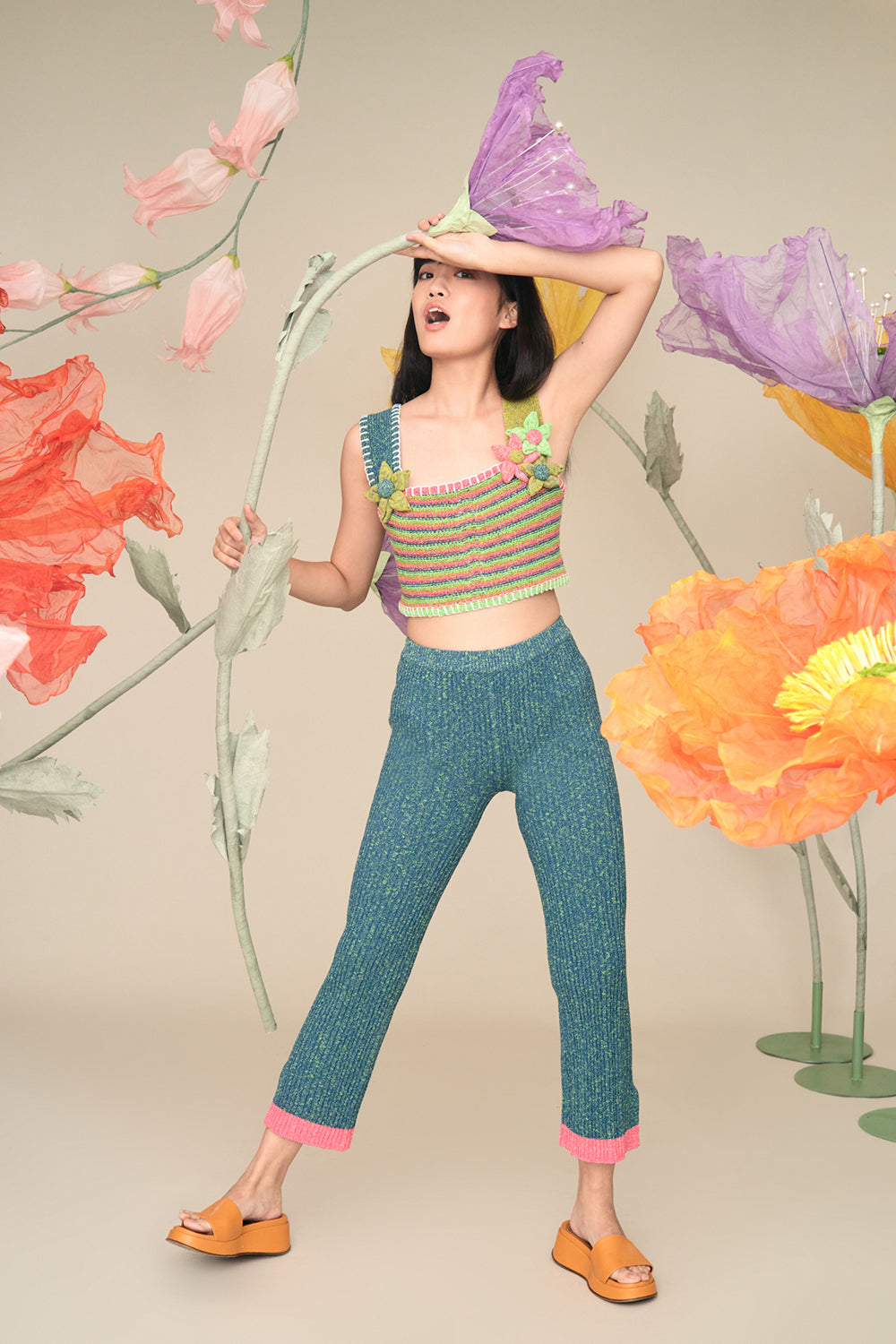 Romy Microstripe Crop Top