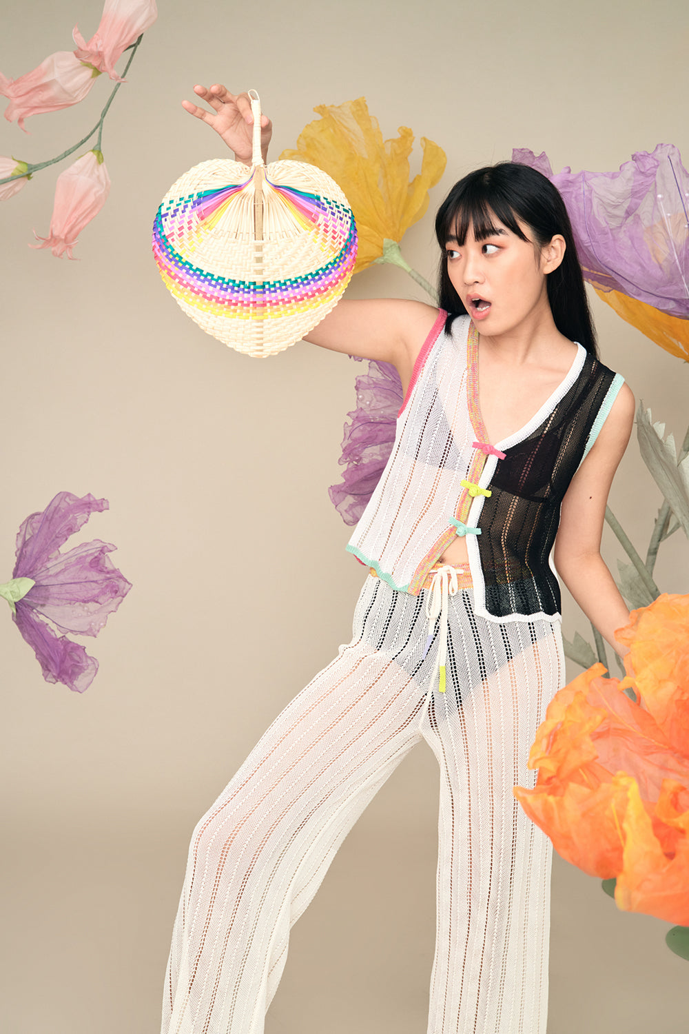 【YANYAN/ヤンヤン】RAINCLOUD EASY WAISTCOAT Honey Waistcoat in White/Black Cotton Cord – YanYan