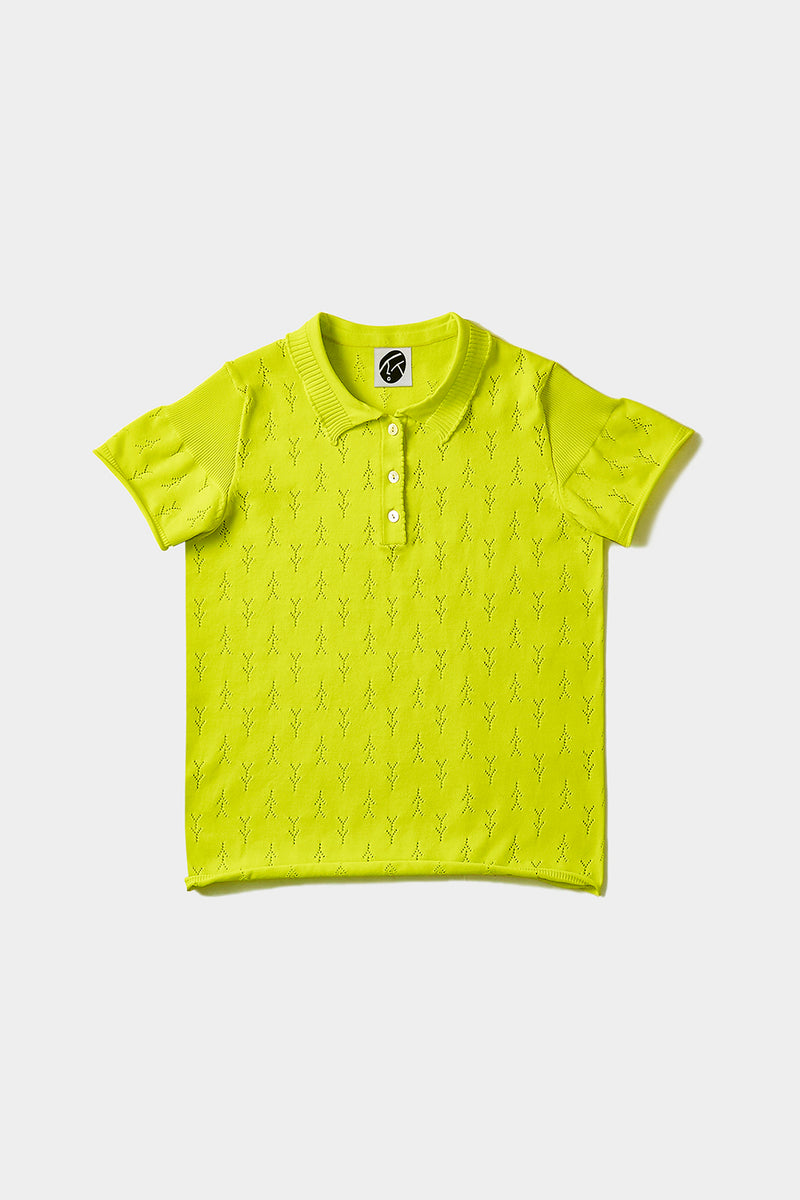 Holey Short Sleeve Polo in Sprout Yellow