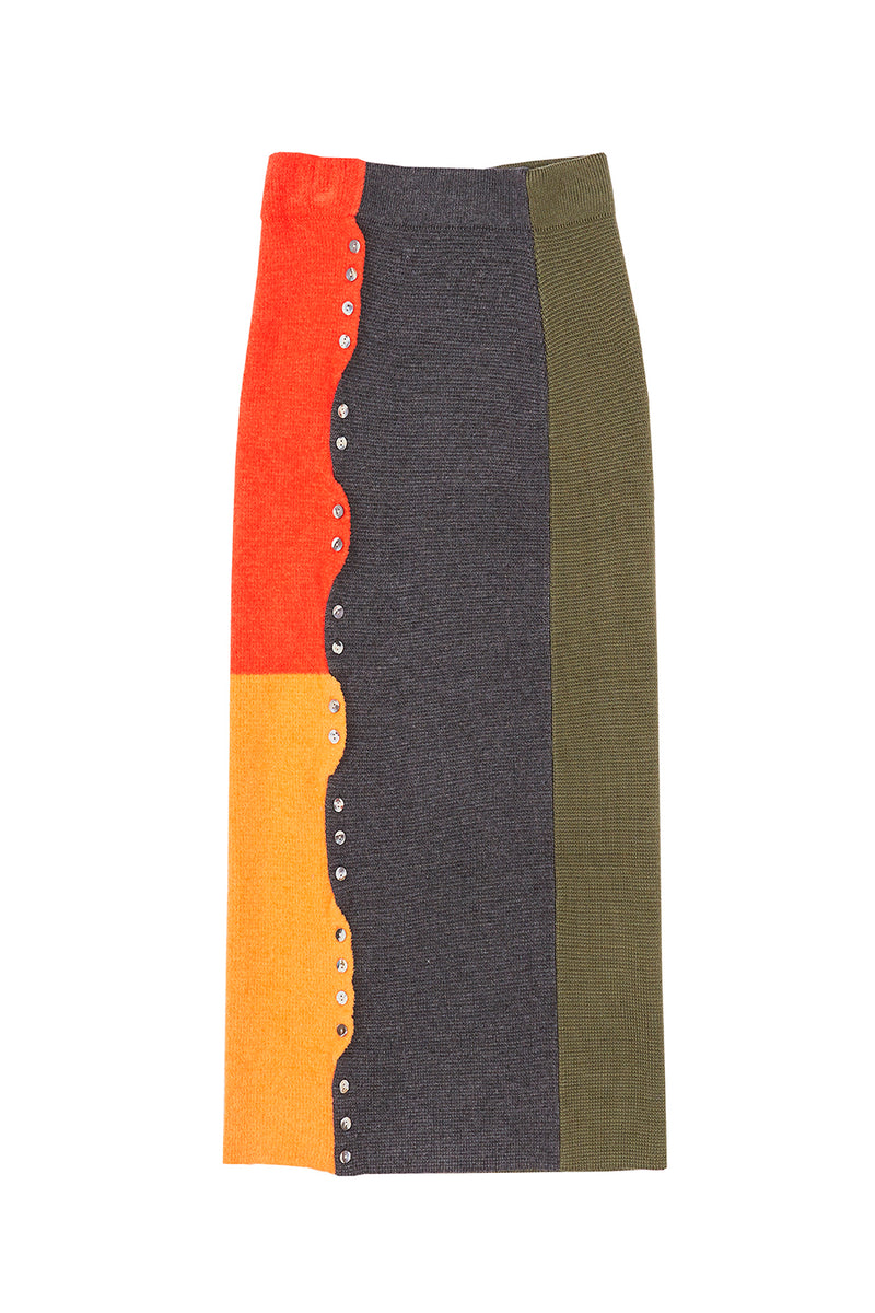 Wah Colorblock Maxi Skirt in Olive