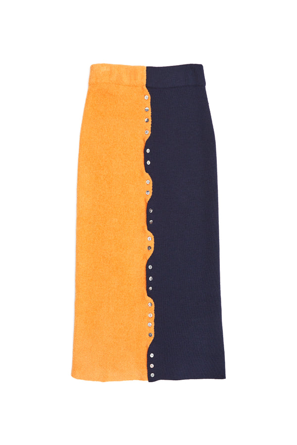 Wah Colorblock Maxi Skirt in Tangerine