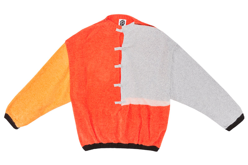 Wah Colorblock Oversized Pullover in Red