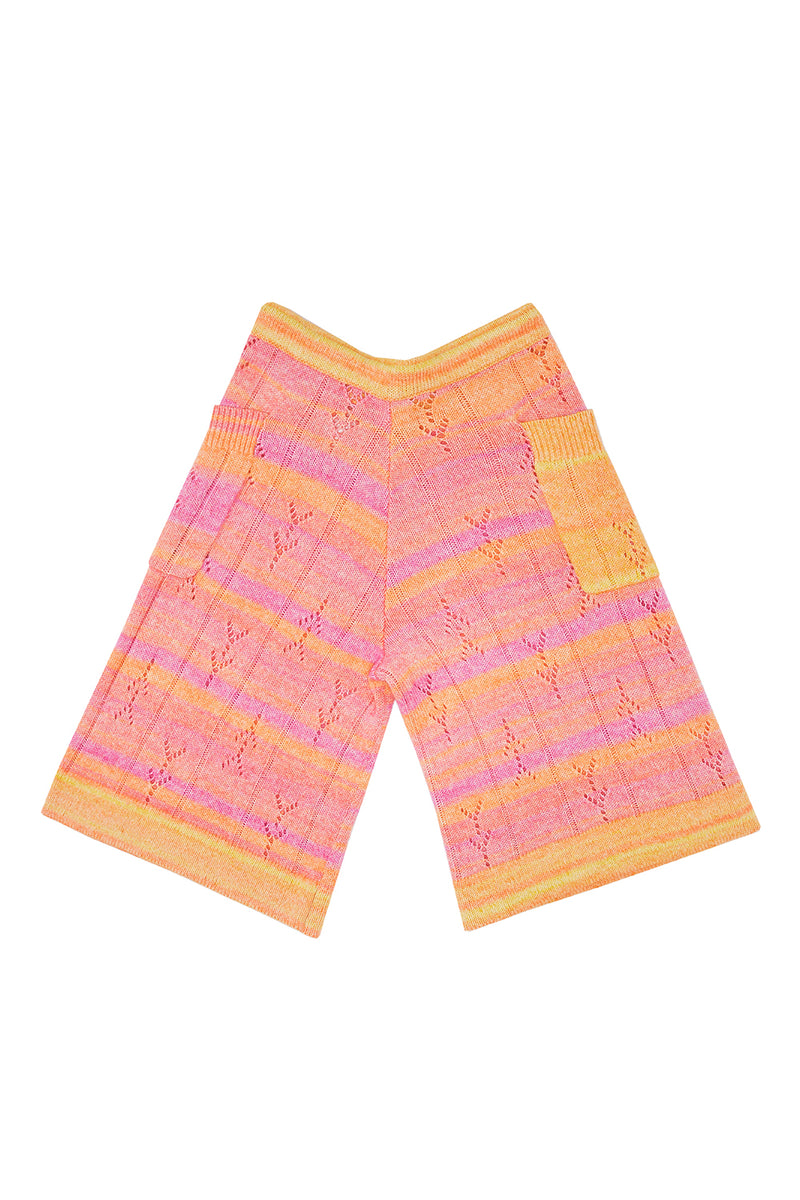 Recycled Cashmere Culotte in Pink Spacedye