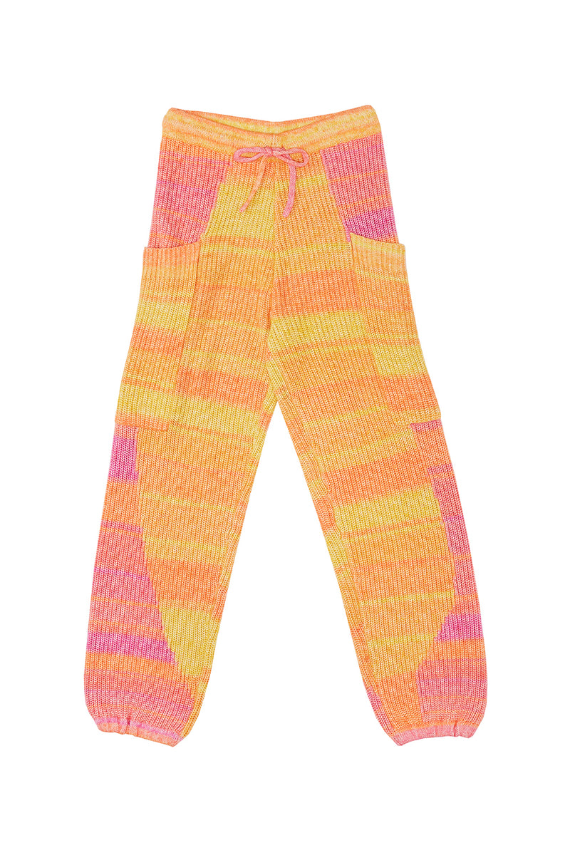 Recycled Cashmere Sweatpants in Yellow Spacedye