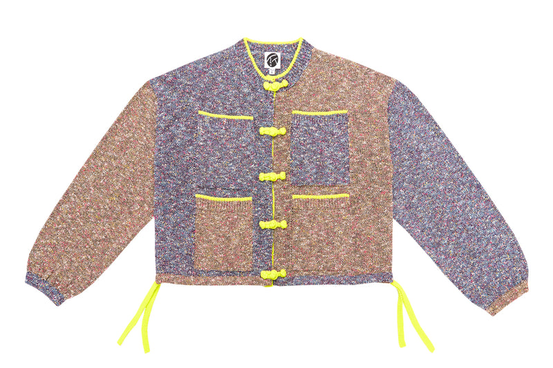 Tweedle Taichi Jacket in Brown/Blue Tweed