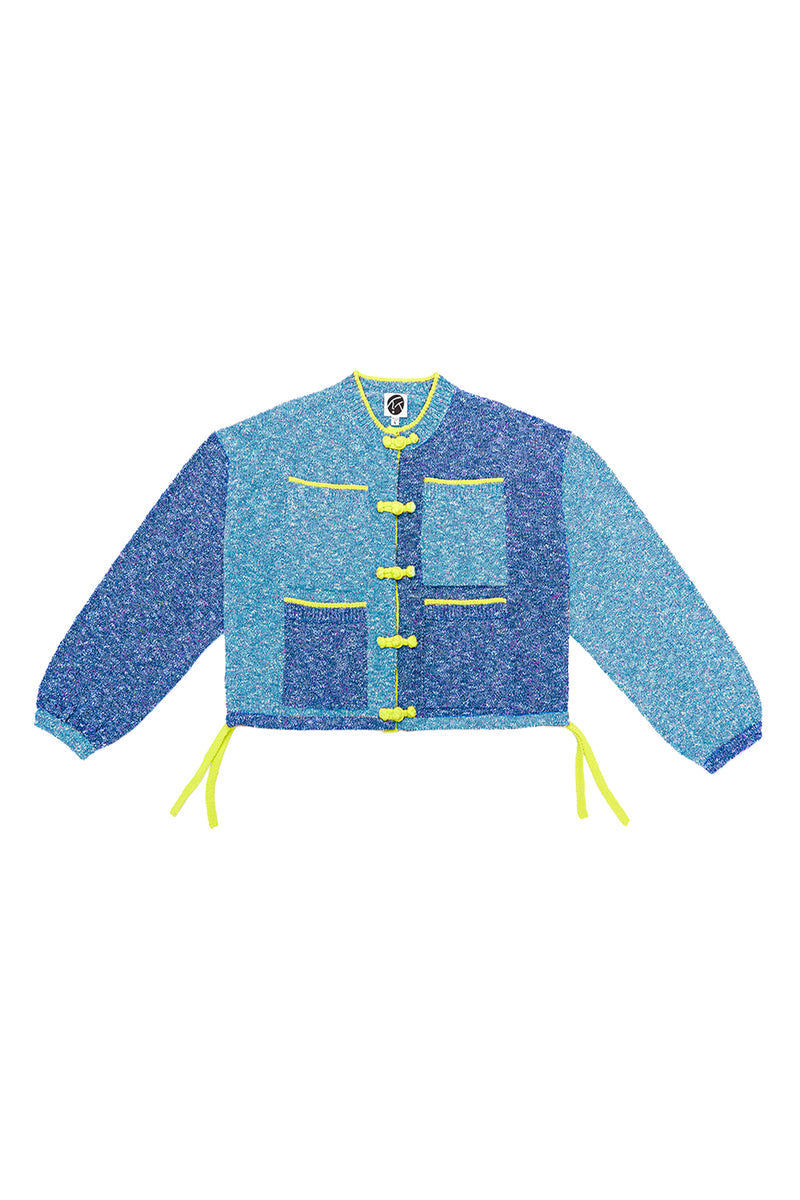 Tweedle Taichi Jacket in Blue/Navy Tweed
