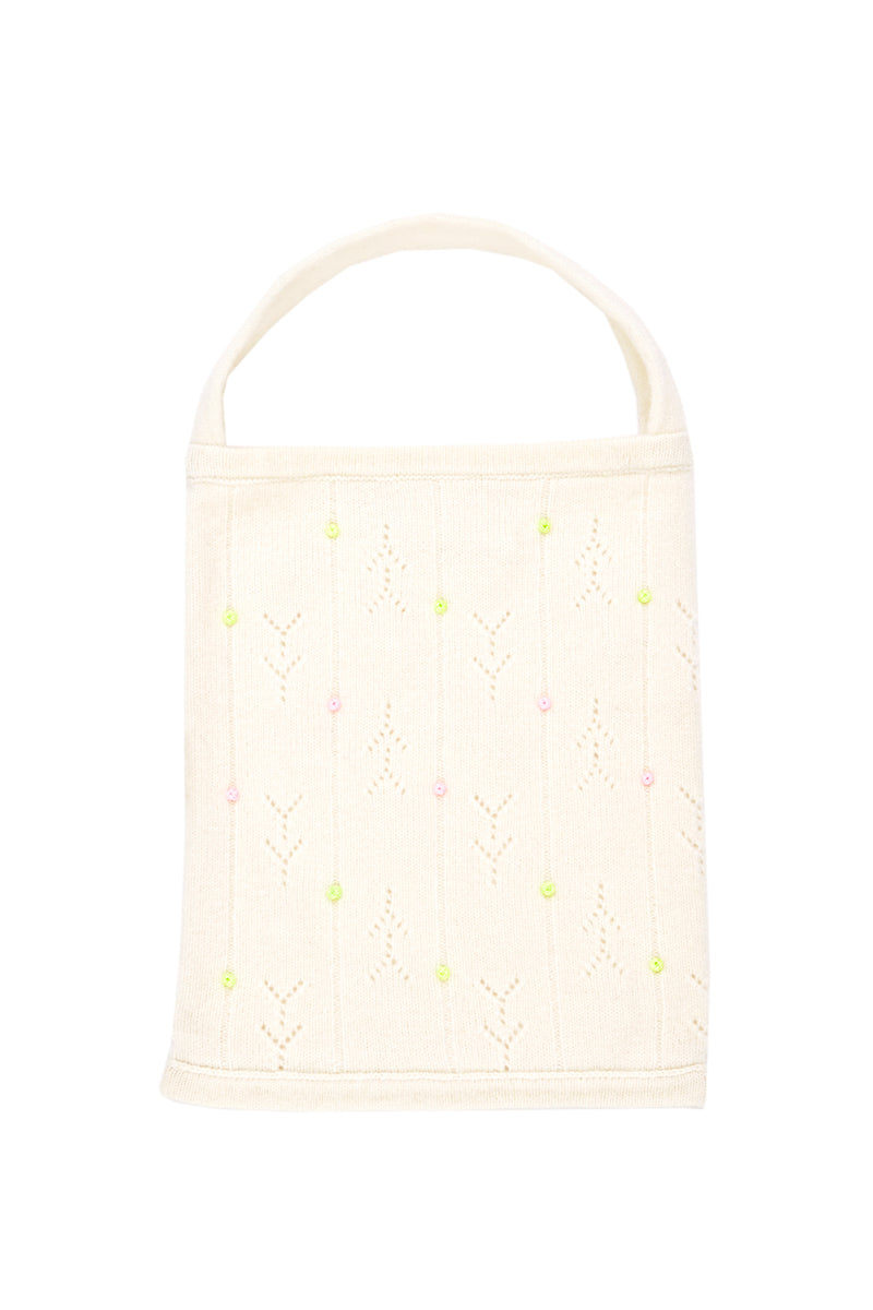 Rosie Tote in Ice White Lambswool