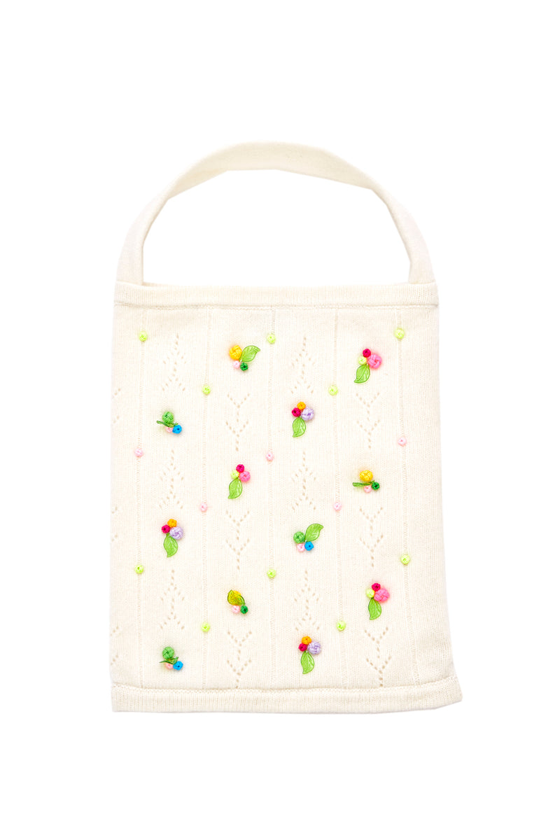 Rosie Tote in Ice White Lambswool