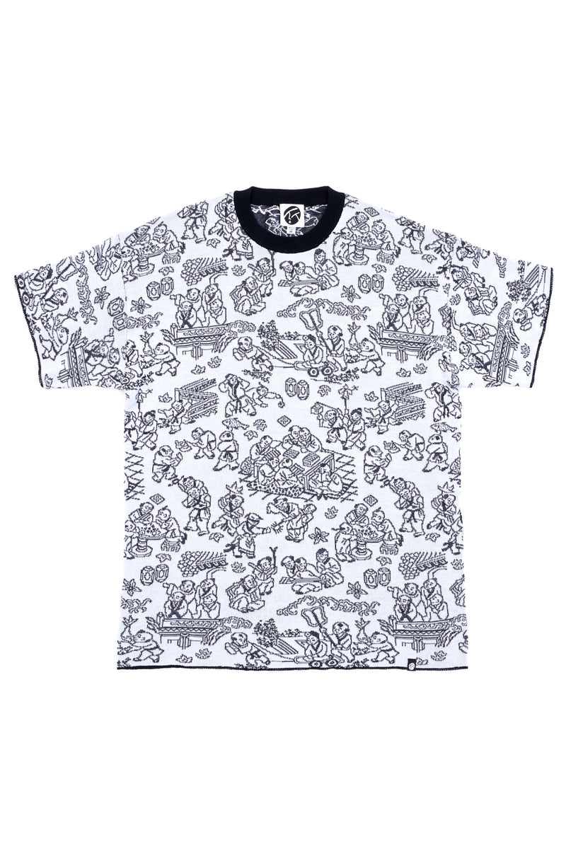 Laza Short Sleeve Tee in Cotton Jacquard