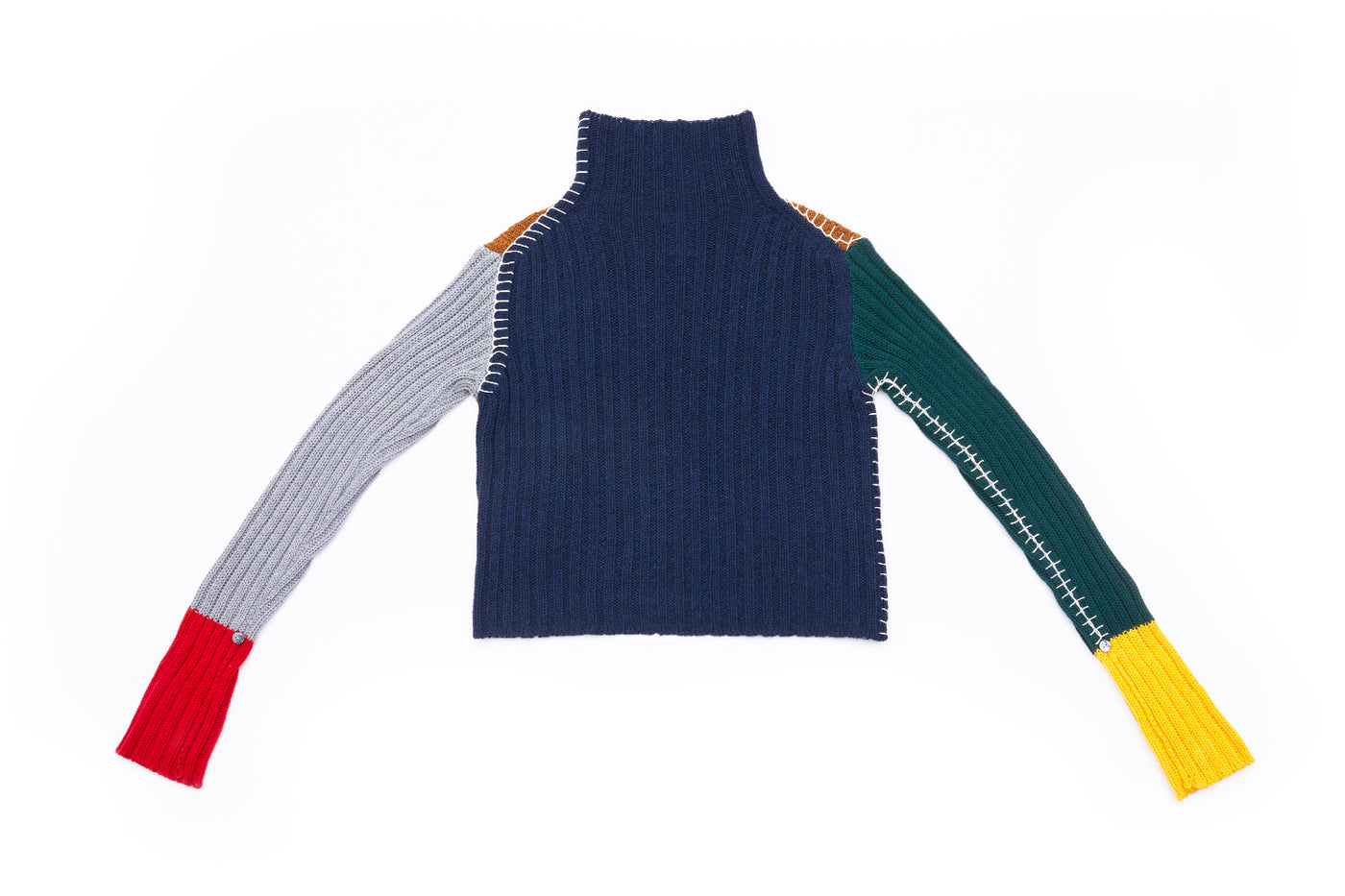 Fashion Fuzzi Colorblock Turtleneck Sweater