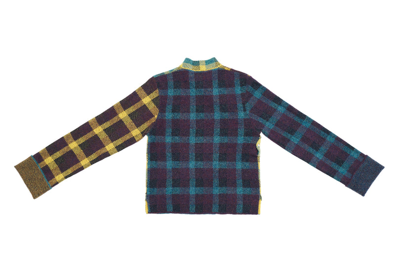 Bao Plaid LS Pullover in Mustard/Currant Jacquard