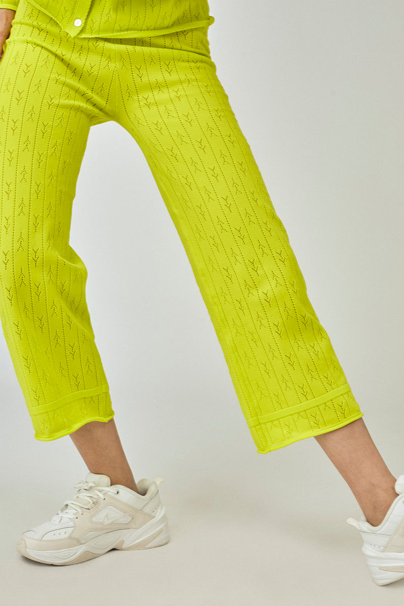 Holey Pant in Sprout Yellow